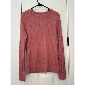 Hollister Cable Knit Sweater Size Small S Pink Blush